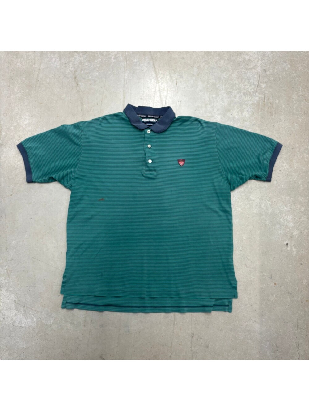 Vintage 90s Polo Ralph Lauren Golf Striped Collard Flawed Shirt XL Green